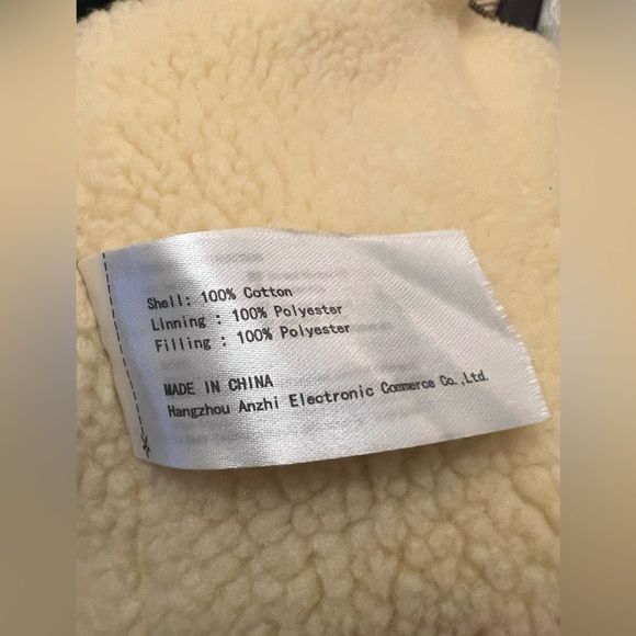 NWT Wenven Winter Cotton Thicken Sherpa Lined Hooded Work Jacket in Brown Size M - Picture 9 of 16